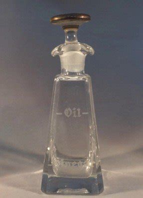 Vintage etched glass oil and vinegar
