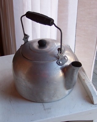 Vintage whistling tea kettle