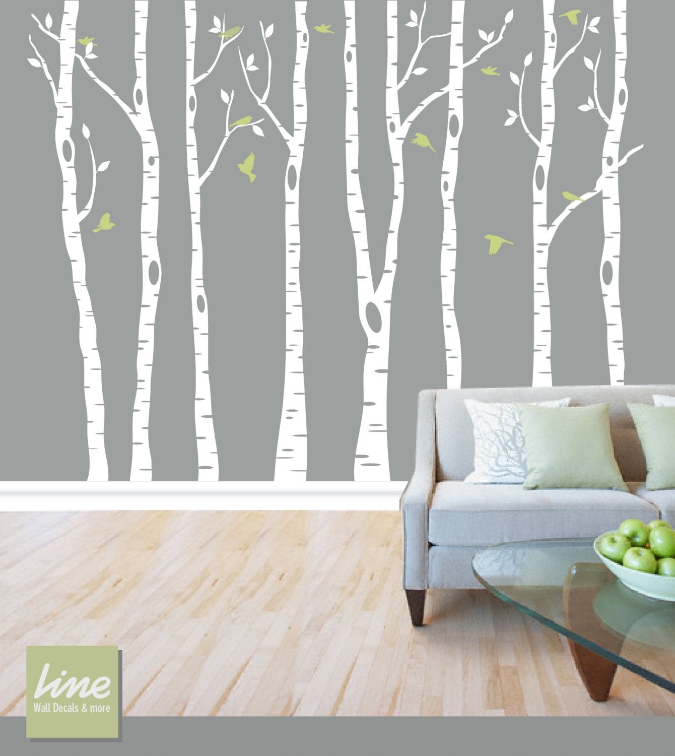 Wall birch tree decal forest birch trees