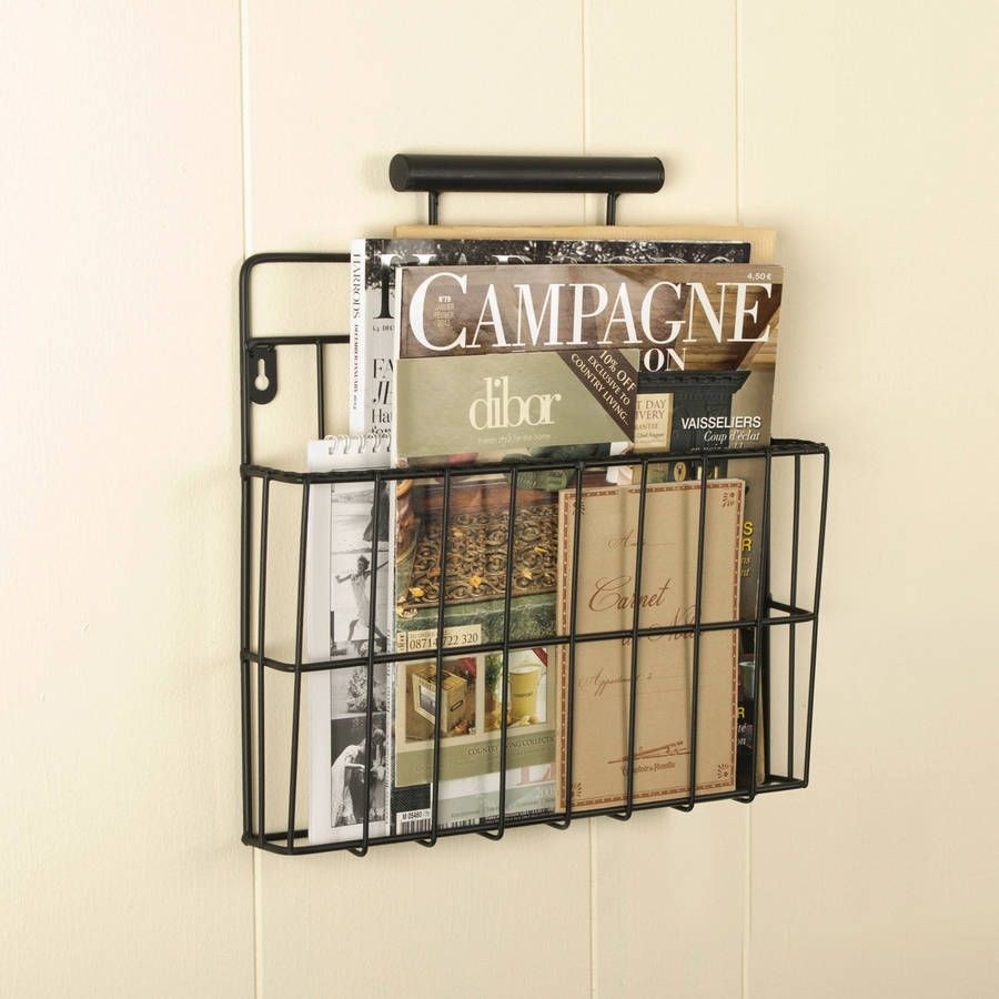 Wall mount magazine rack