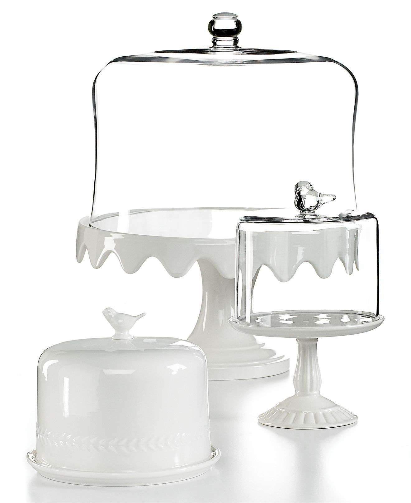 White cake stand with dome 15