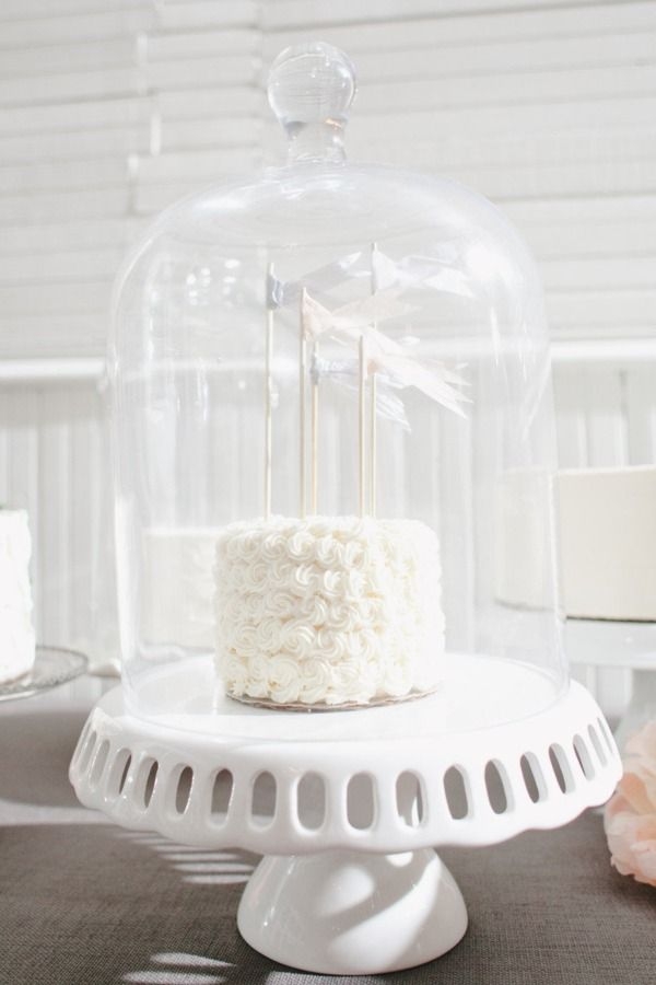 White cake stand with dome 7