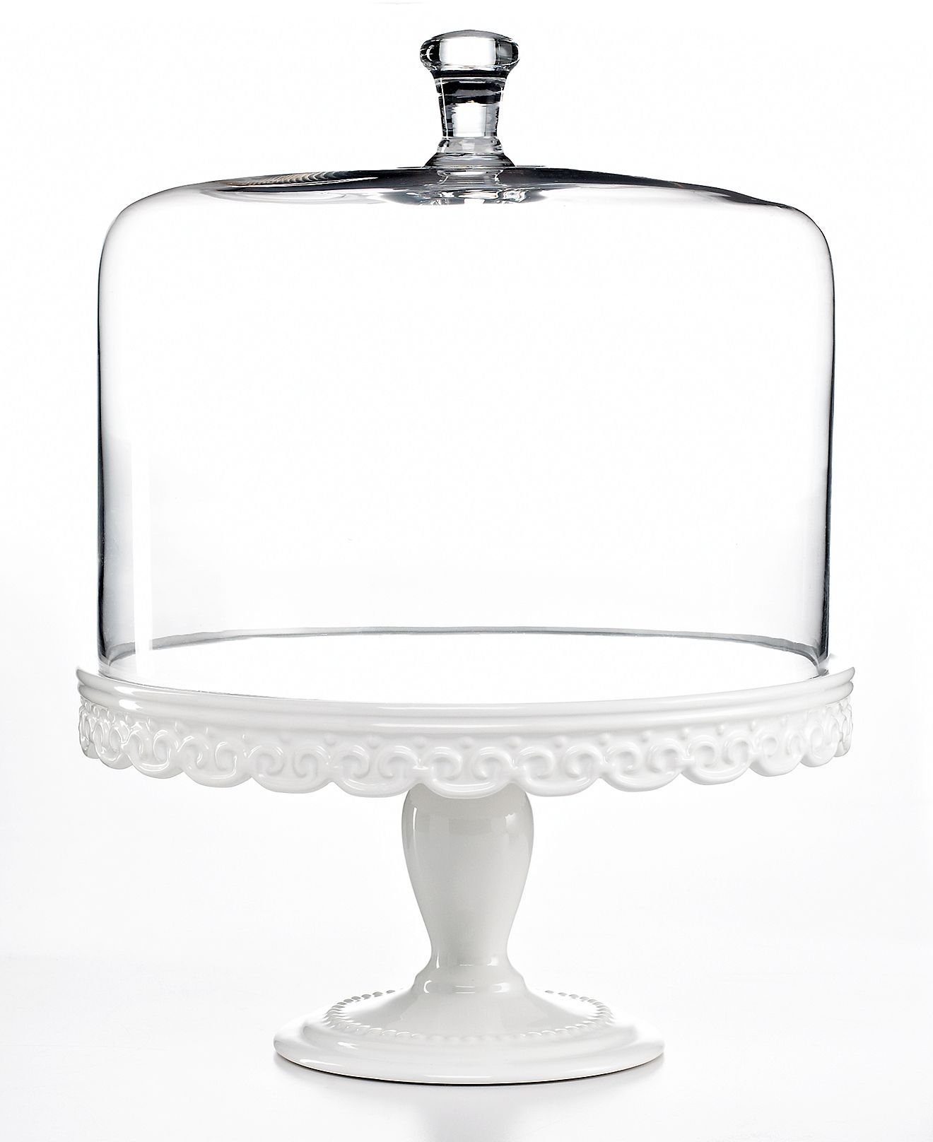 White cake stand with dome 8