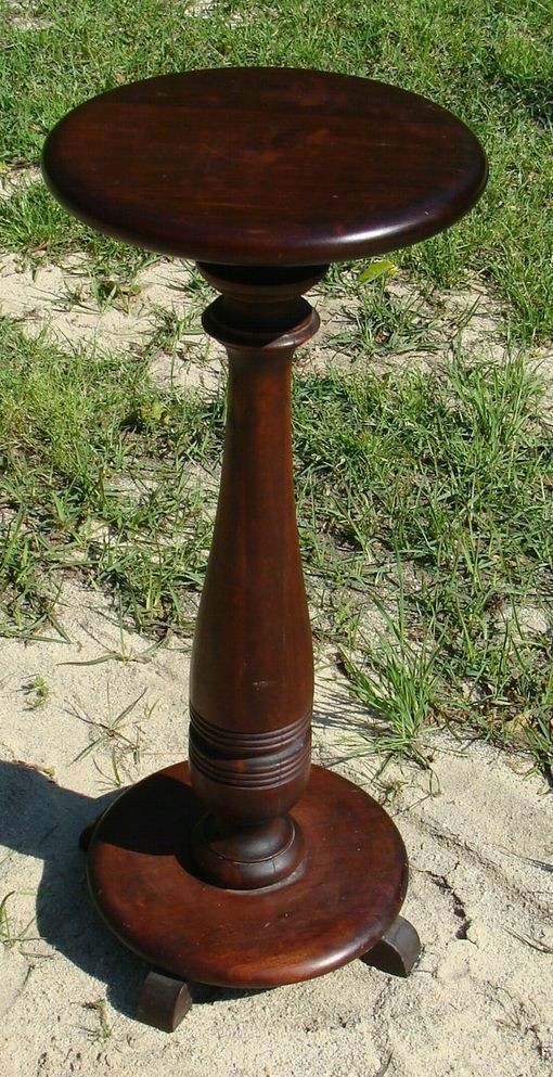 Antique 30 Tall Mission Oak Pedestal Plant Stand Vintage Arts Crafts Table