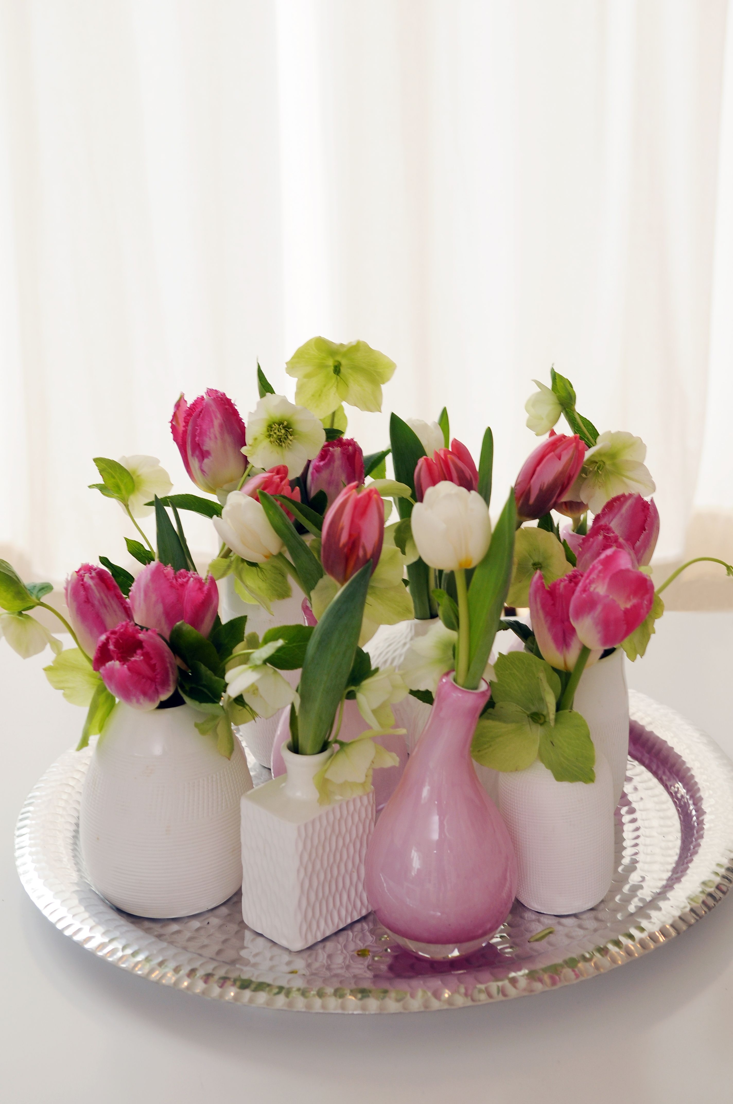 Artificial tulip flower arrangements