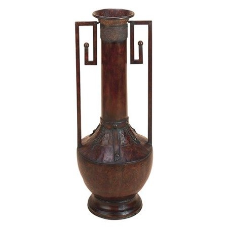 Aspire metal floor vase with squared handles