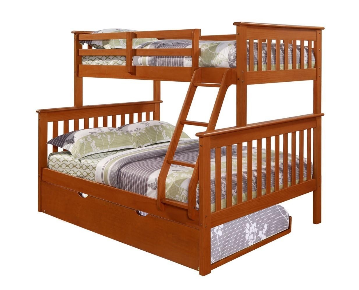 Bunk Bed Twin over Full Mission Style in Espresso with Trundle