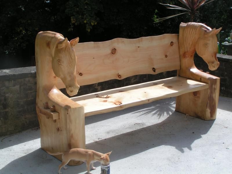 Carved benches