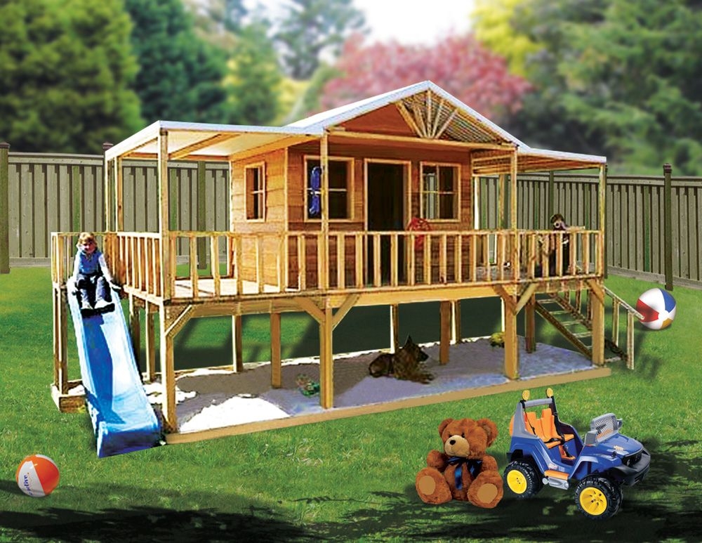 children's outdoor wooden playhouse