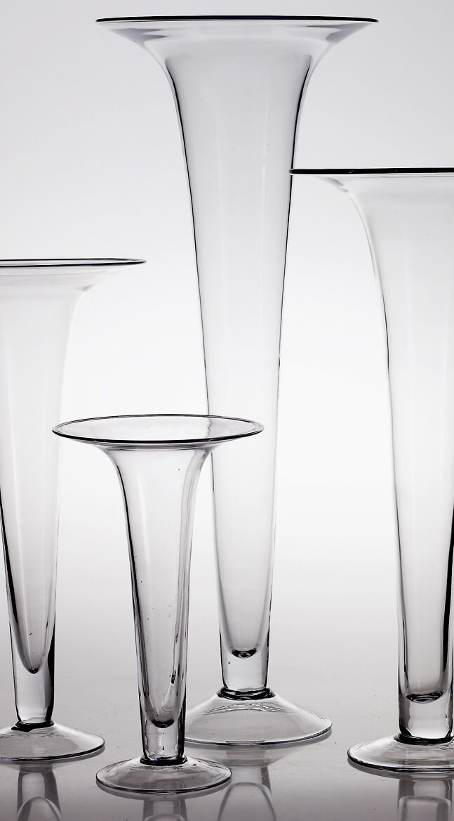 Clear glass floor vase