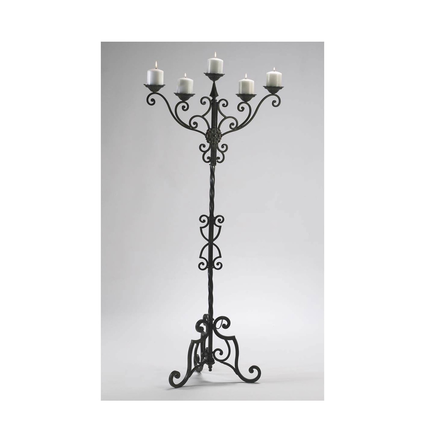 Floor candle holders wrought iron