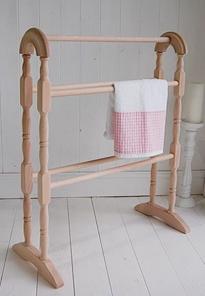 Freestanding wooden towel rail