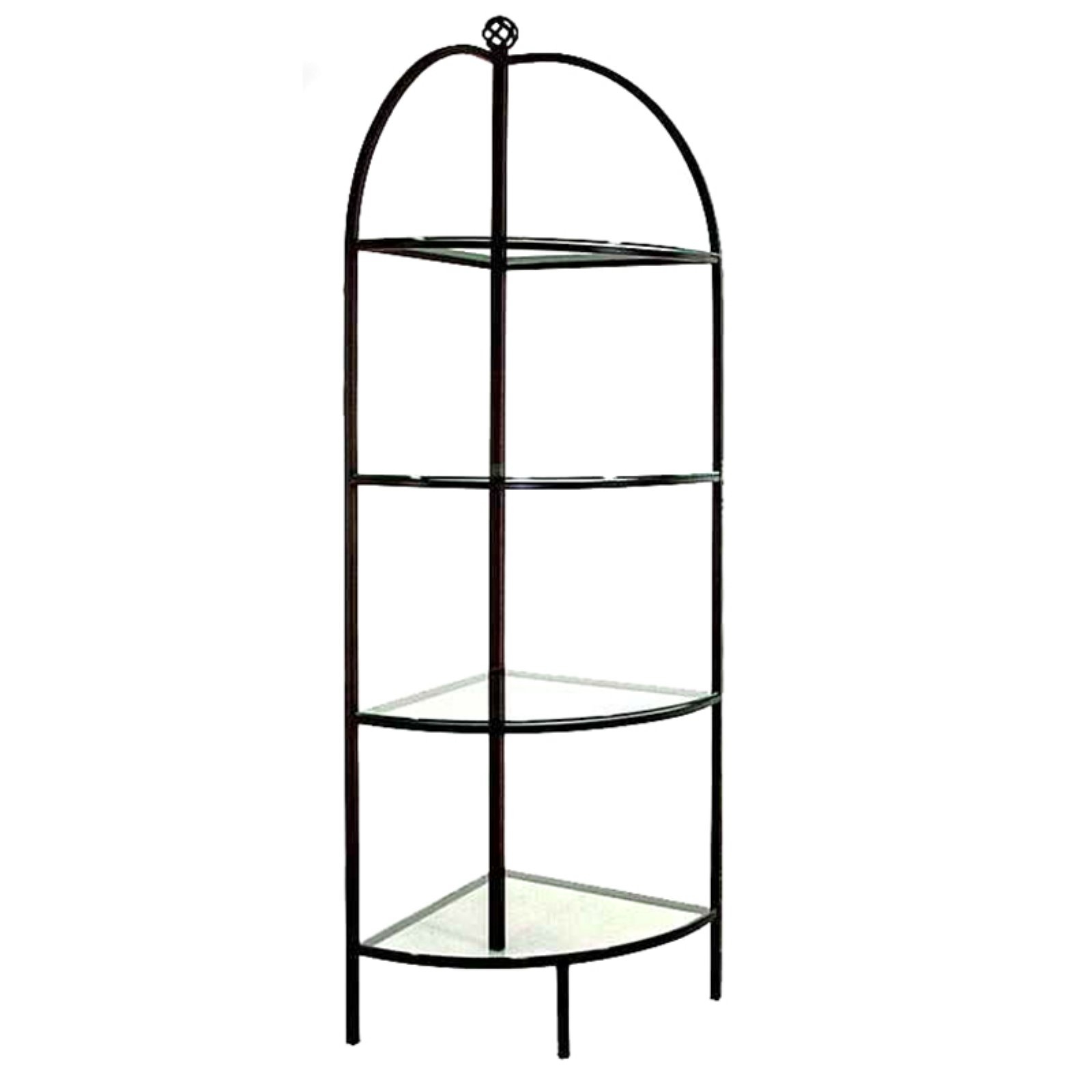 Grace Collection 18 Curved Wrought Iron Corner Bakers Rack