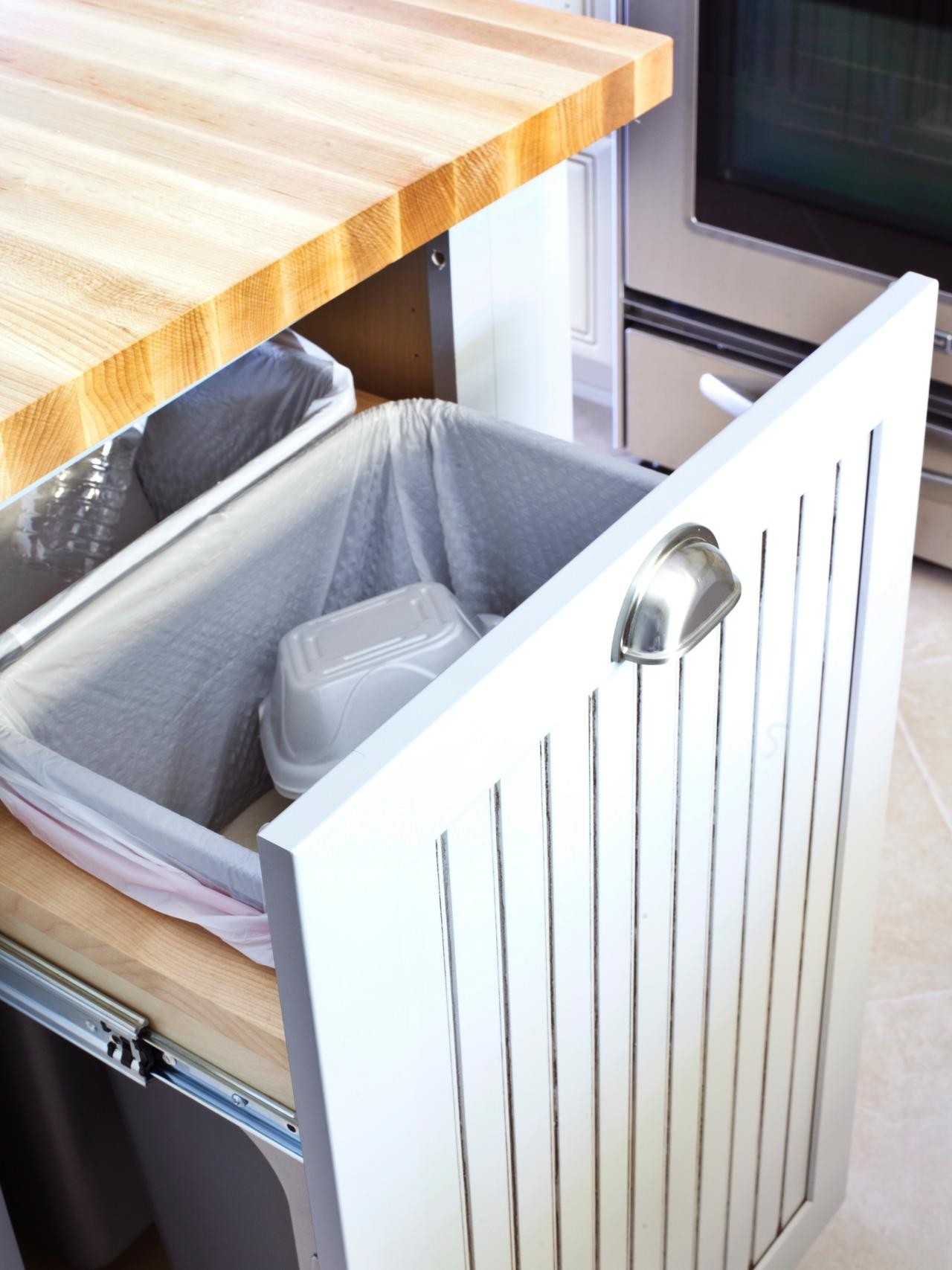 Kitchen Island With Trash Bin 