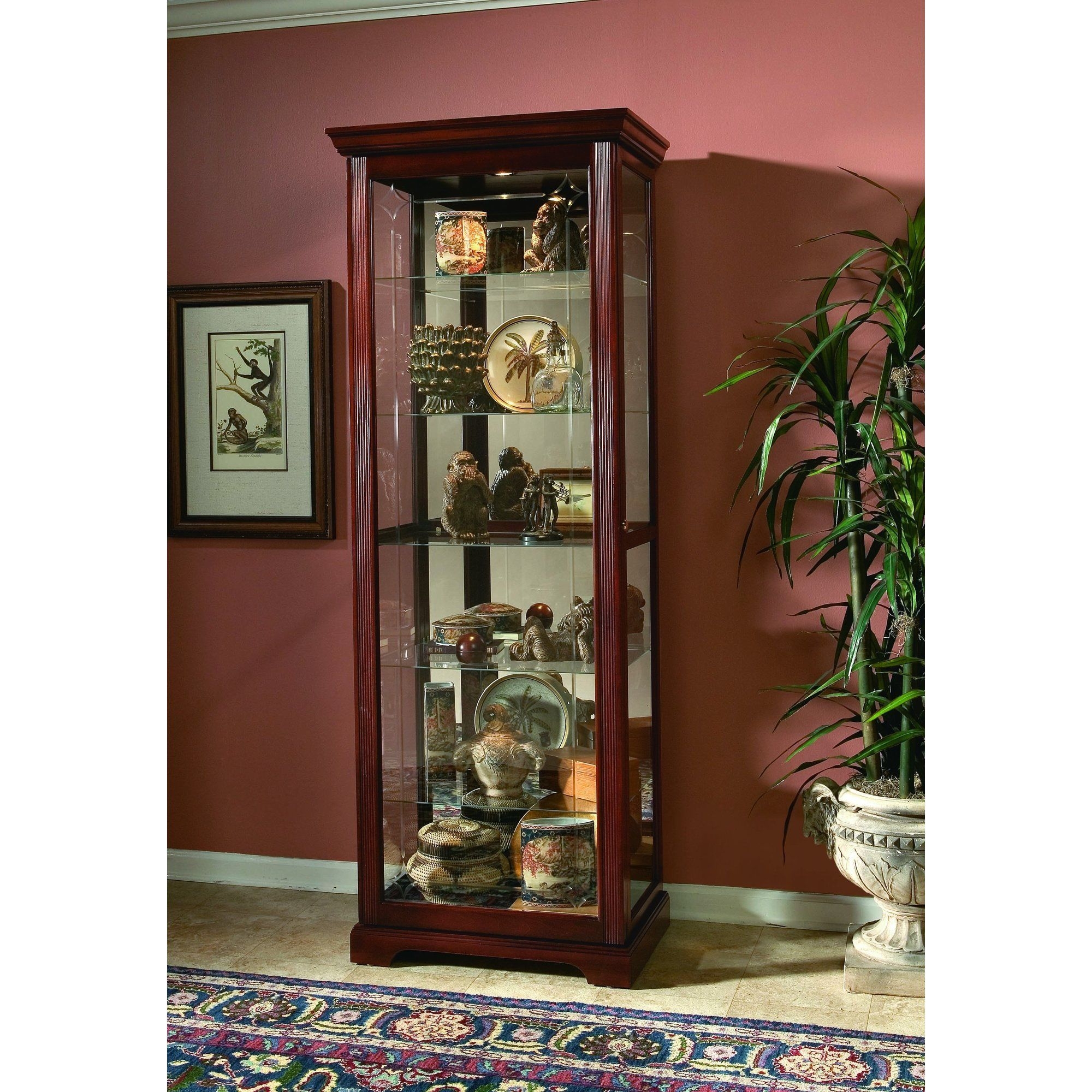 Curio cabinets with locking doors