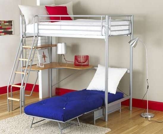 Loft beds with desk and futon