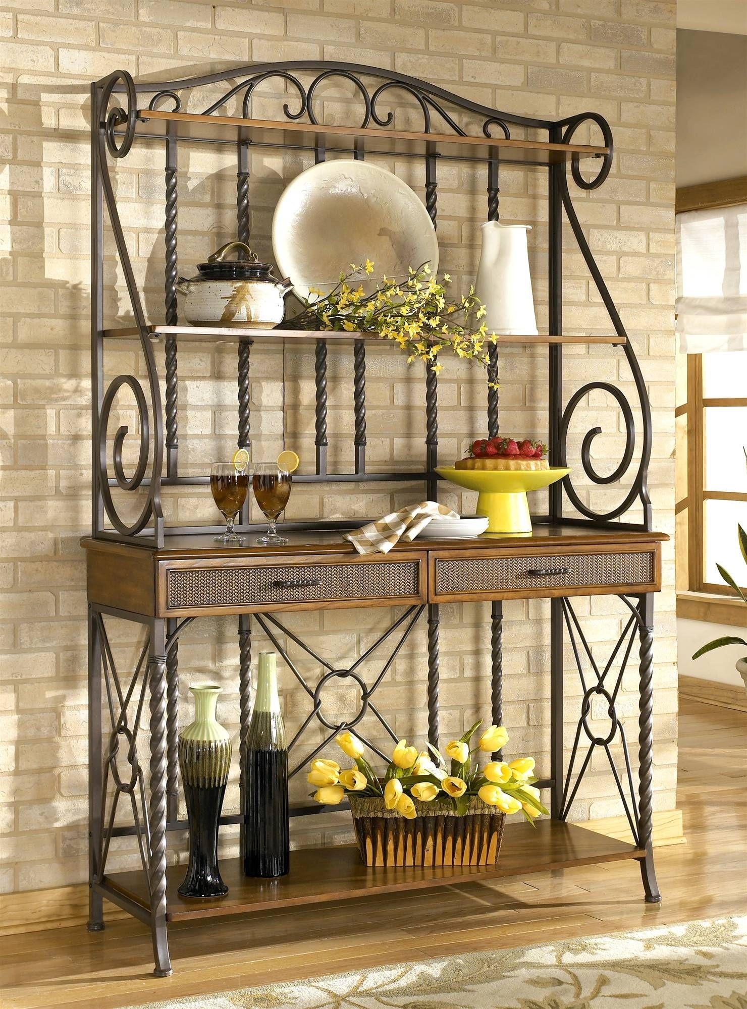 Wrought iron bakers discount rack