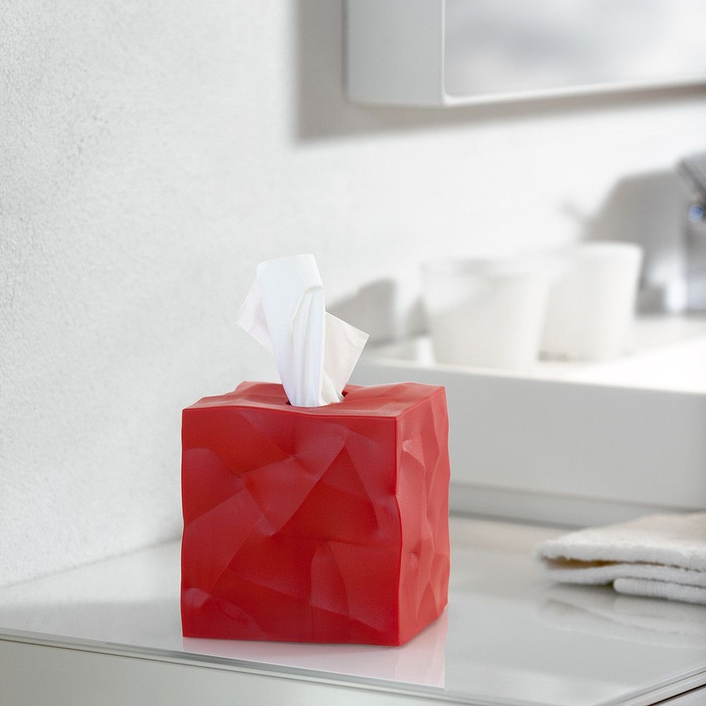 red tissue holder