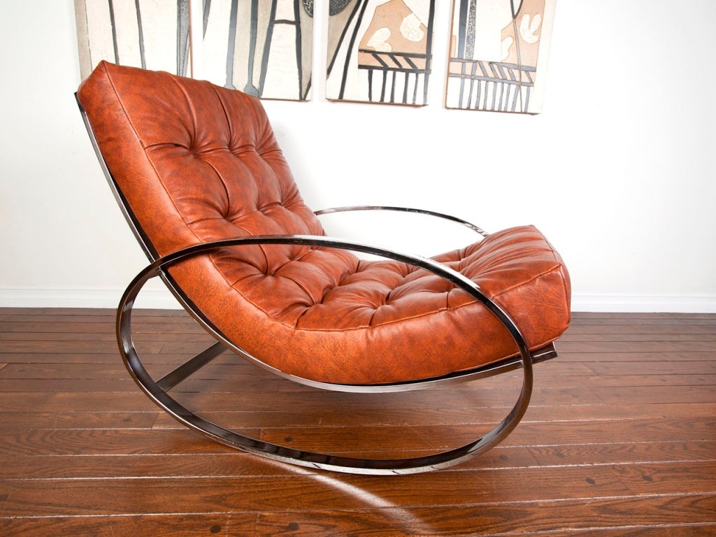 Modern leather rocking chair 7