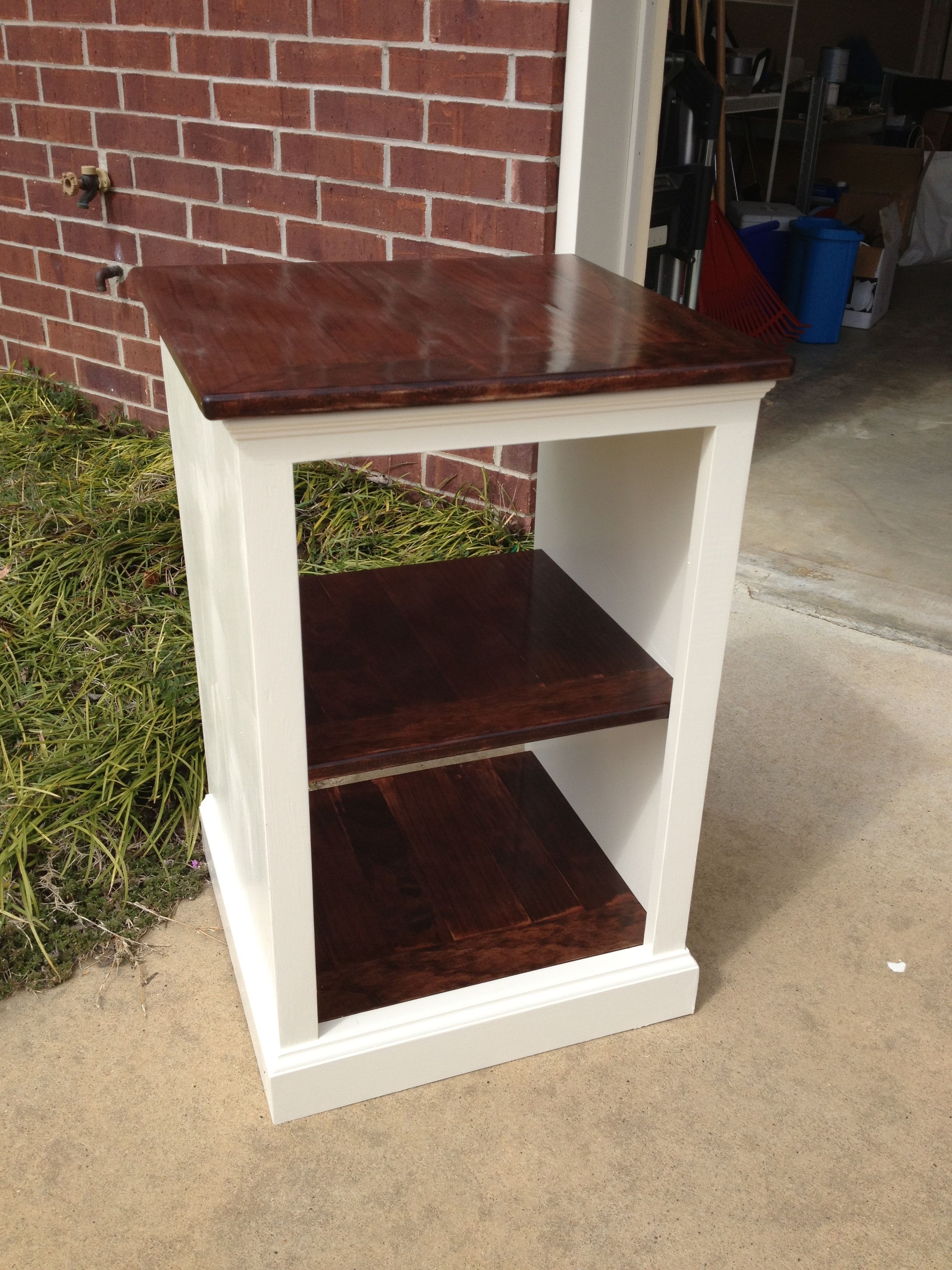 Painted and stained katie open shelf nightstand 3