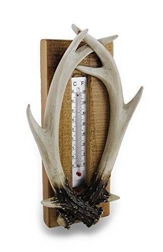 Rustic Deer Antler Indoor / Outdoor Thermometer