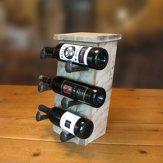 Rustic wine rack counter wine bottle