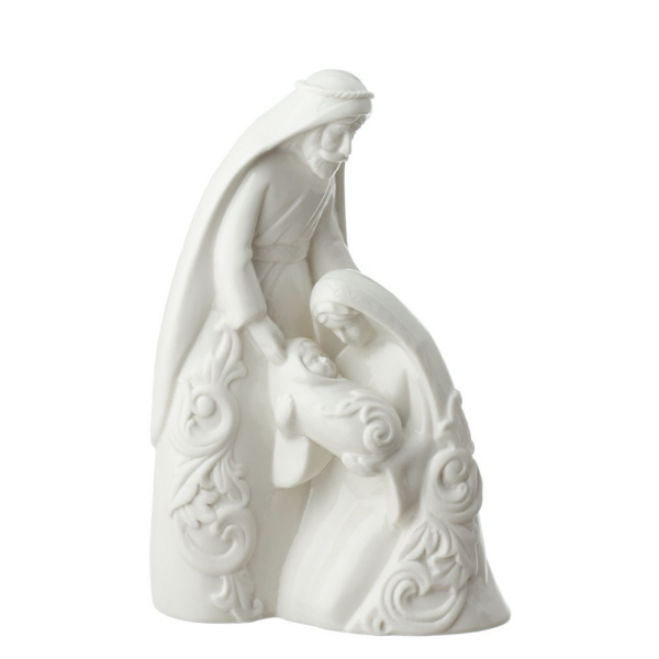 Set this porcelain nativity scene on your mantel or sideboard