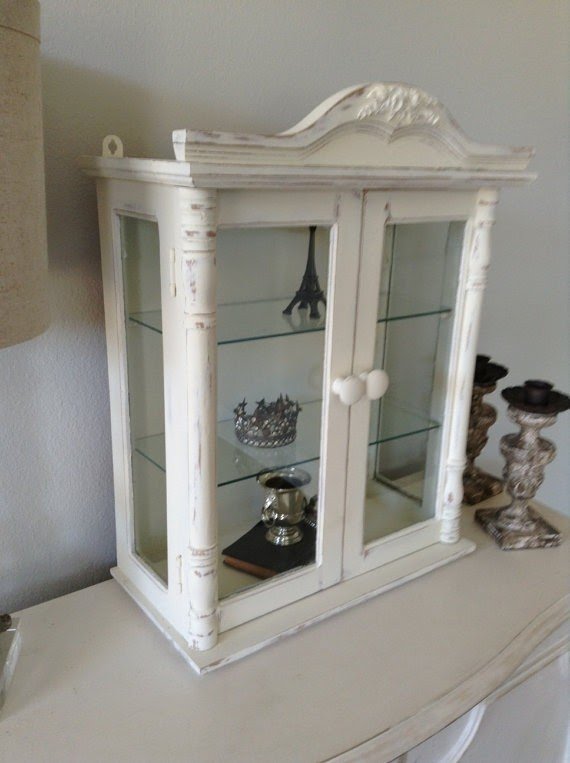 Shabby chic deals wall display cabinet