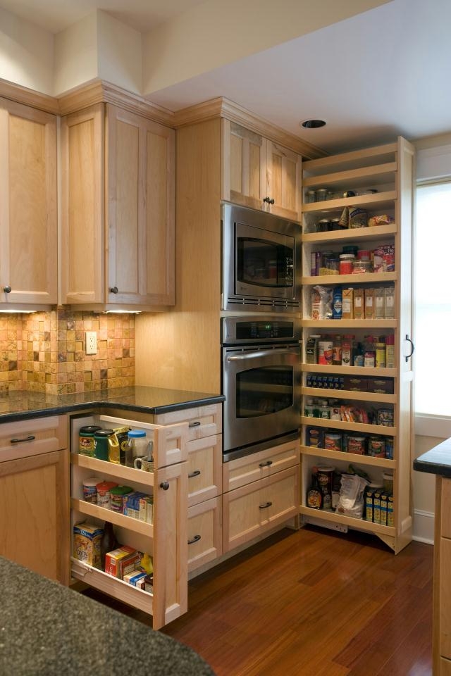 Smart storage pull out cabinets high and low custom backsplash