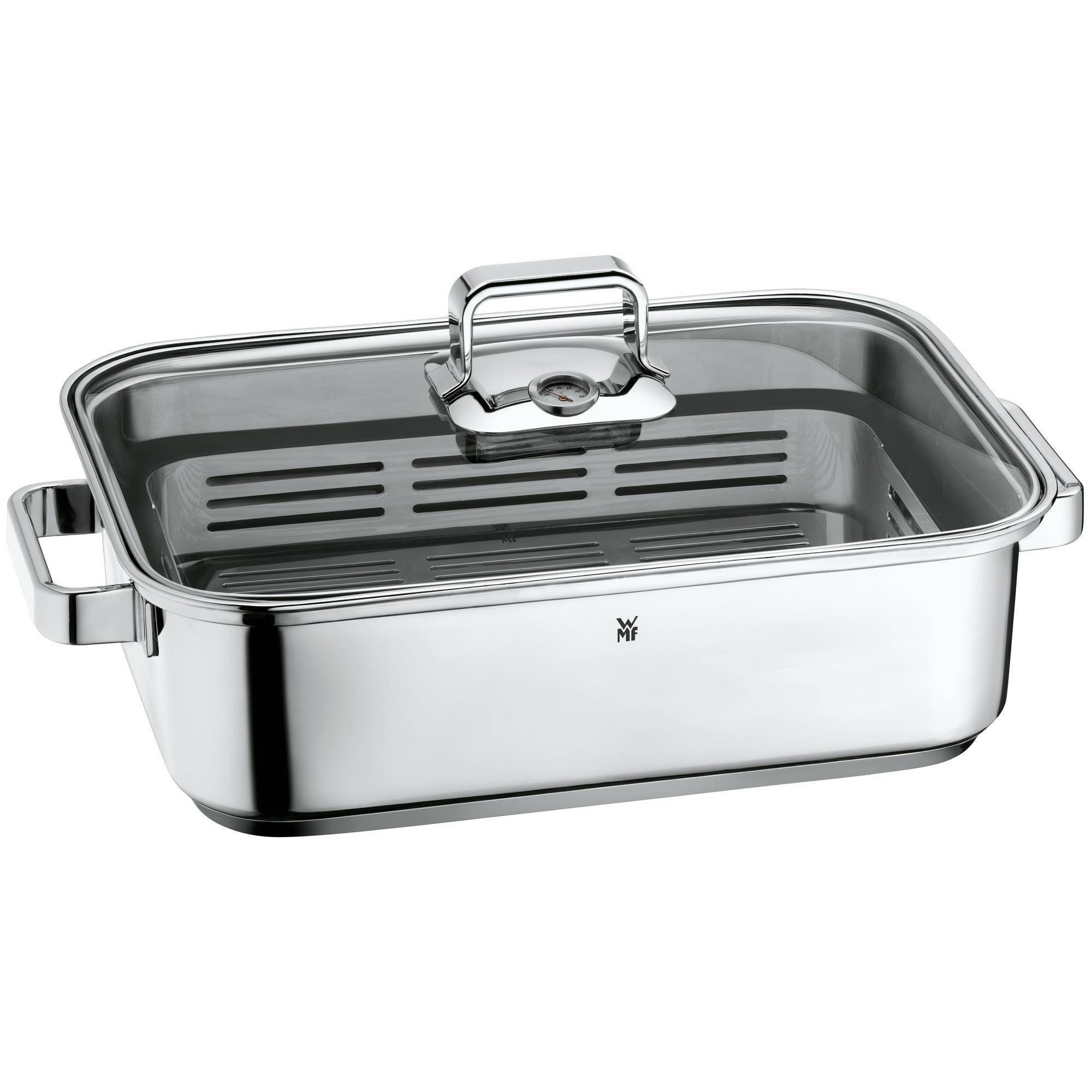 Stainless steel roasting pan with lid