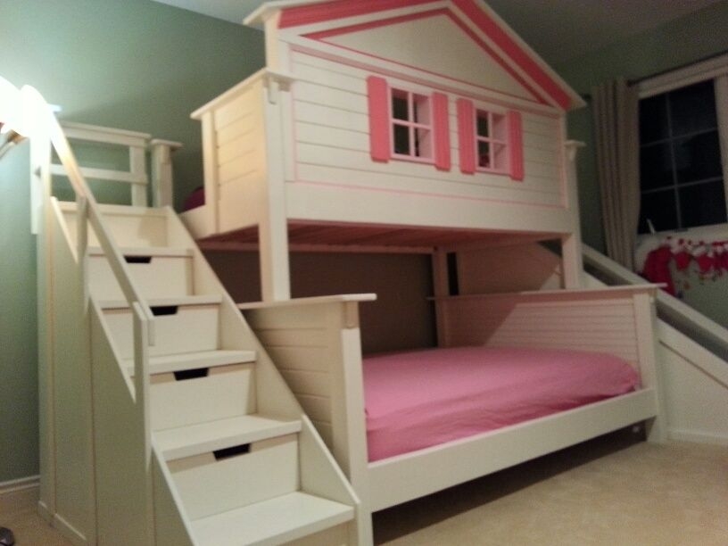 full bunk bed with slide