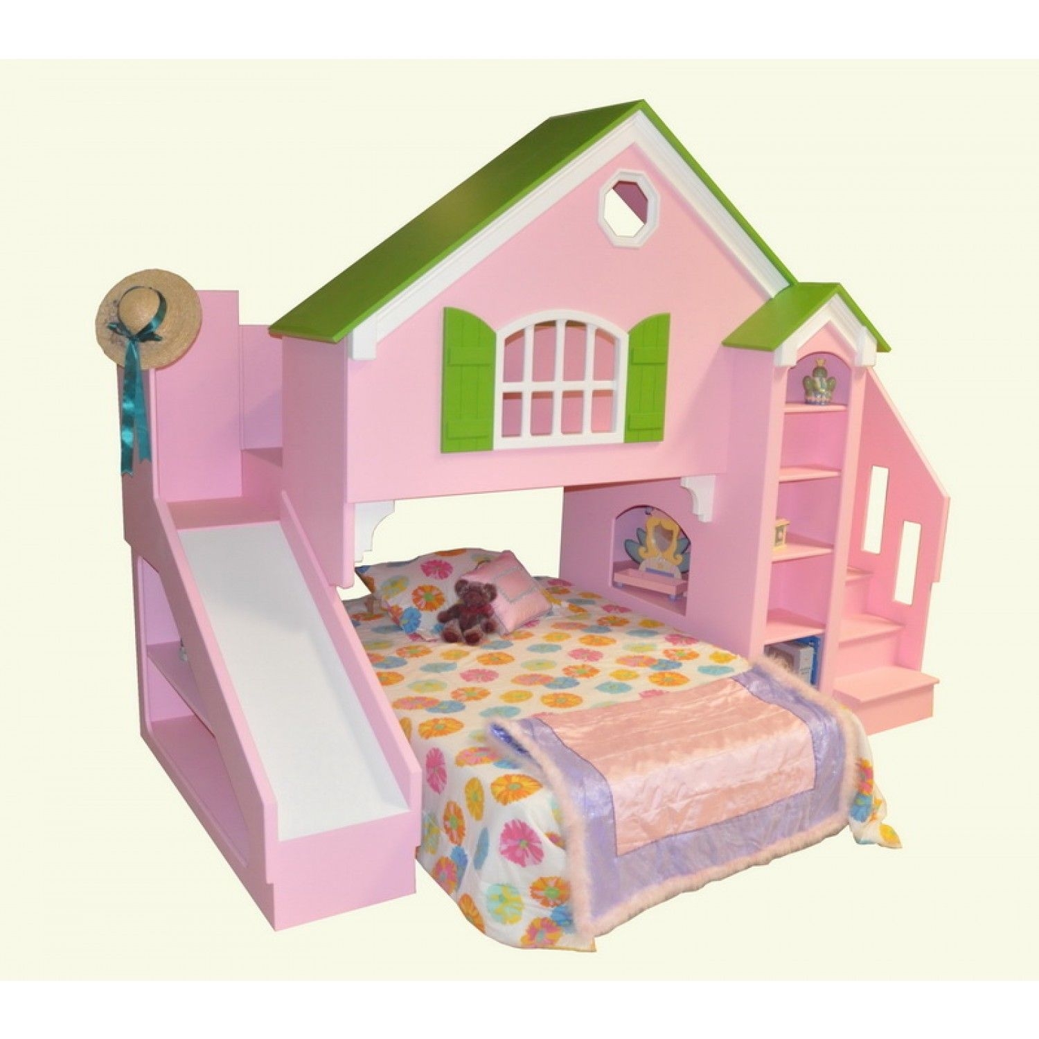 house bunk bed with slide