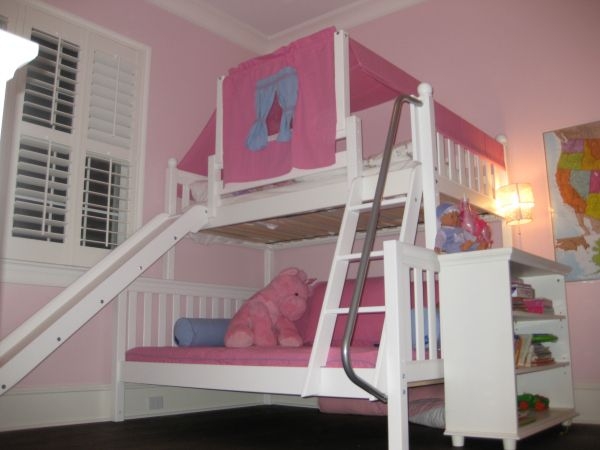 full over full bunk beds with slide