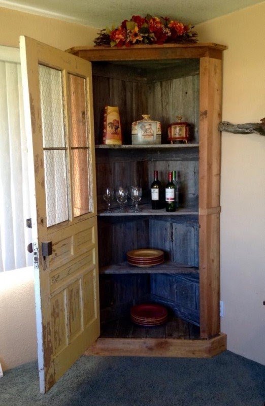 What an awesome idea and hutch rustic corner hutch handmade