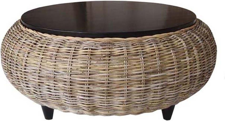 Wicker round coffee table