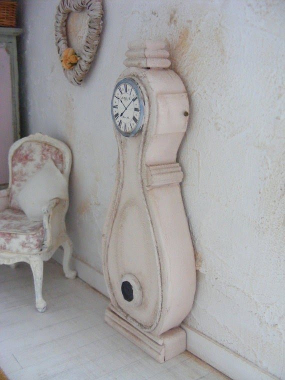 12th scale floor standing clock shabby