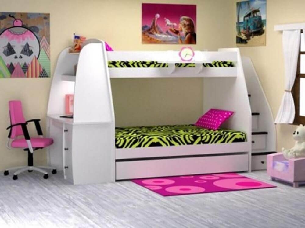 Bunk bed with trundle and desk