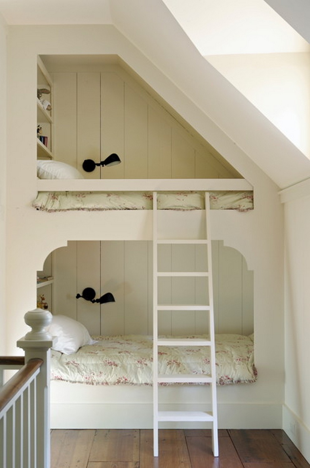 Bunk beds with shelves