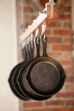cast iron hanging pot rack - foter
