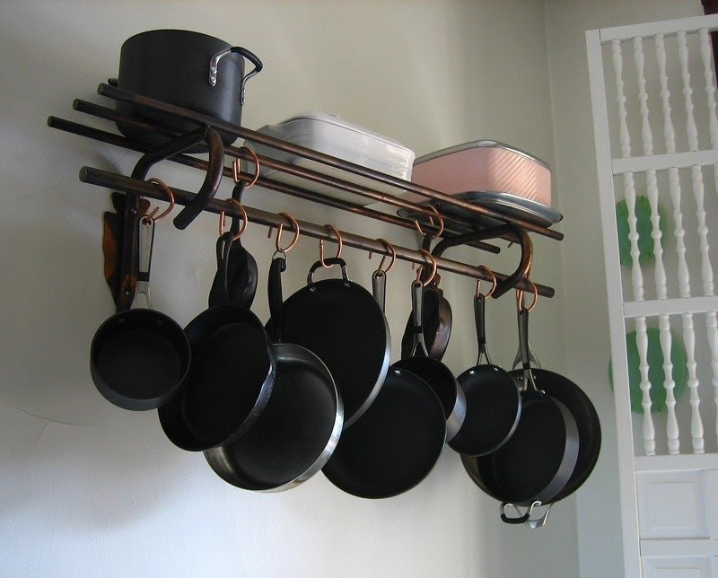 Cast iron hanging pot rack
