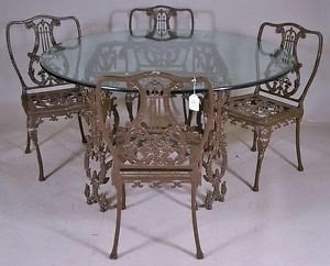 Cast iron patio table 4 chairs