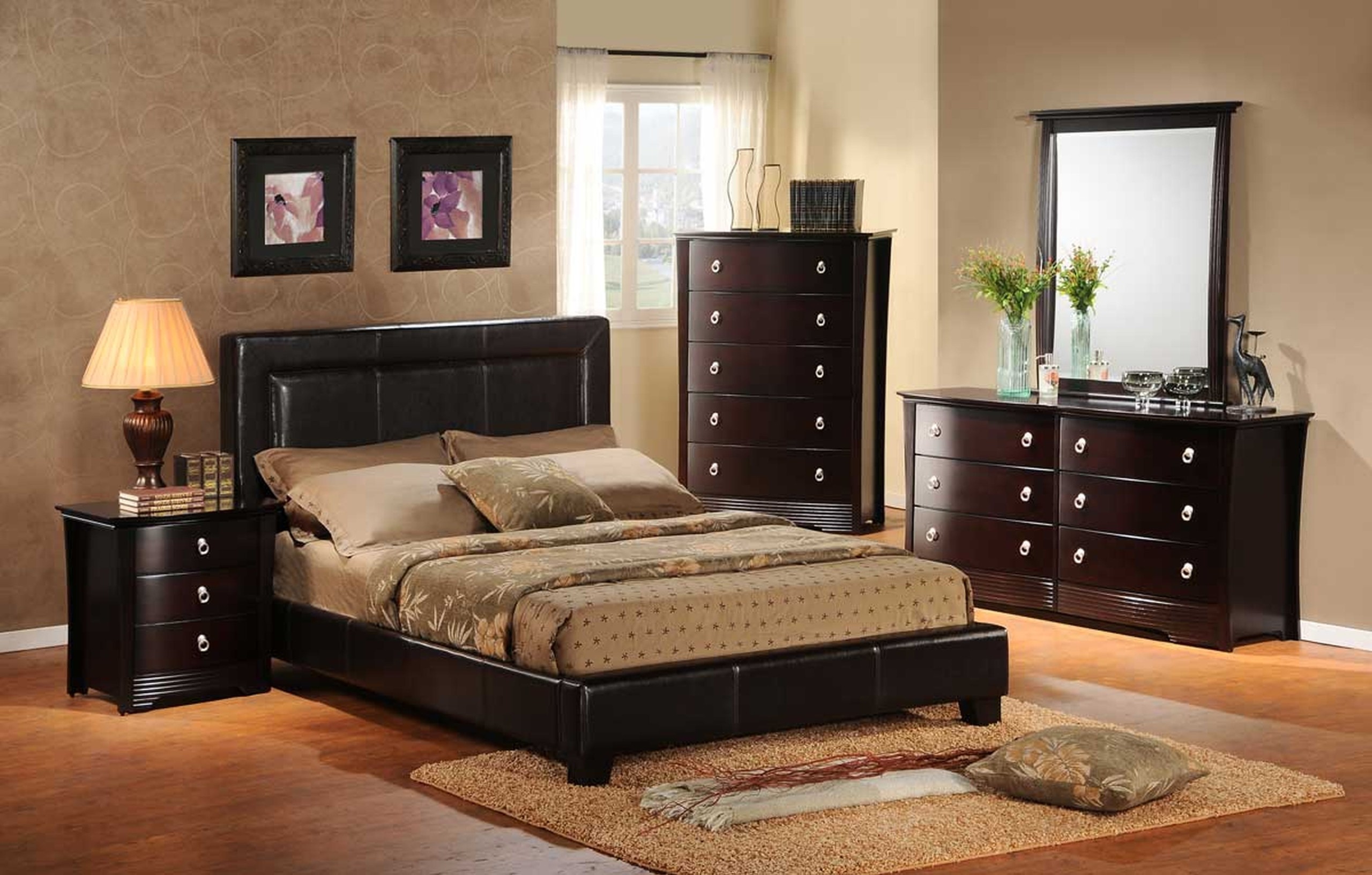  Bedroom Decorating Ideas Dark Brown Furniture with Simple Decor