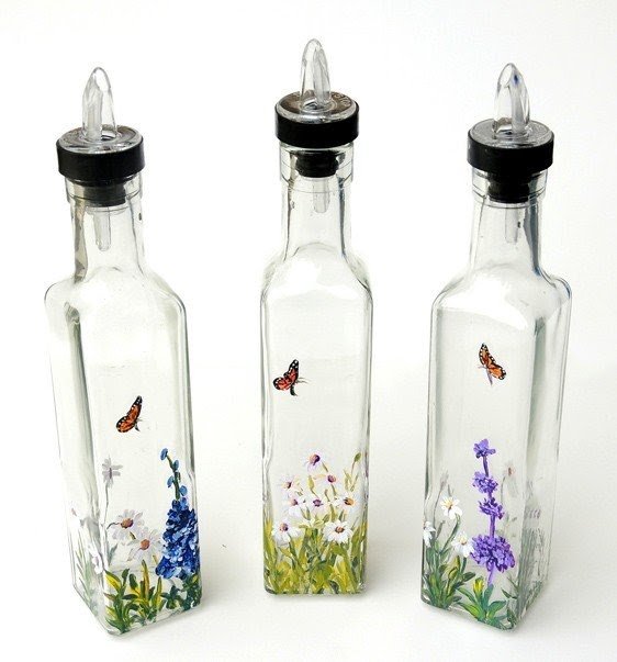 Decorative oil bottles for kitchen