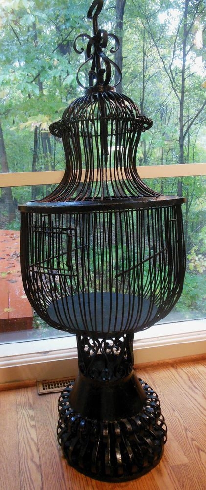 Fabulous Vintage Wrought Iron Bird Cage Huge 4tall Greenhouse Garden Room Decor