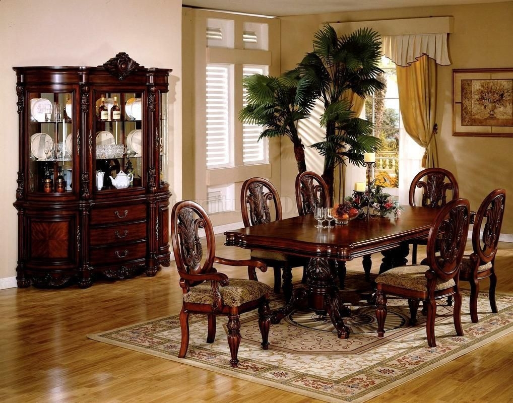 Cherry Wood Dining Room Set Farmhouse Style White Cherry Finish 7   Formal Cherry Dining Room Sets 11 