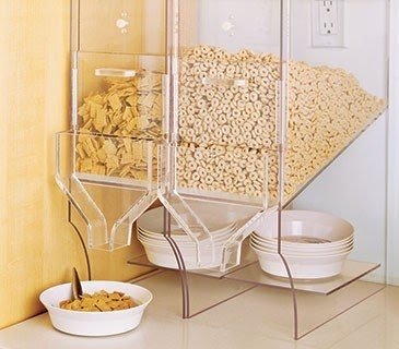 Glass cereal dispensers