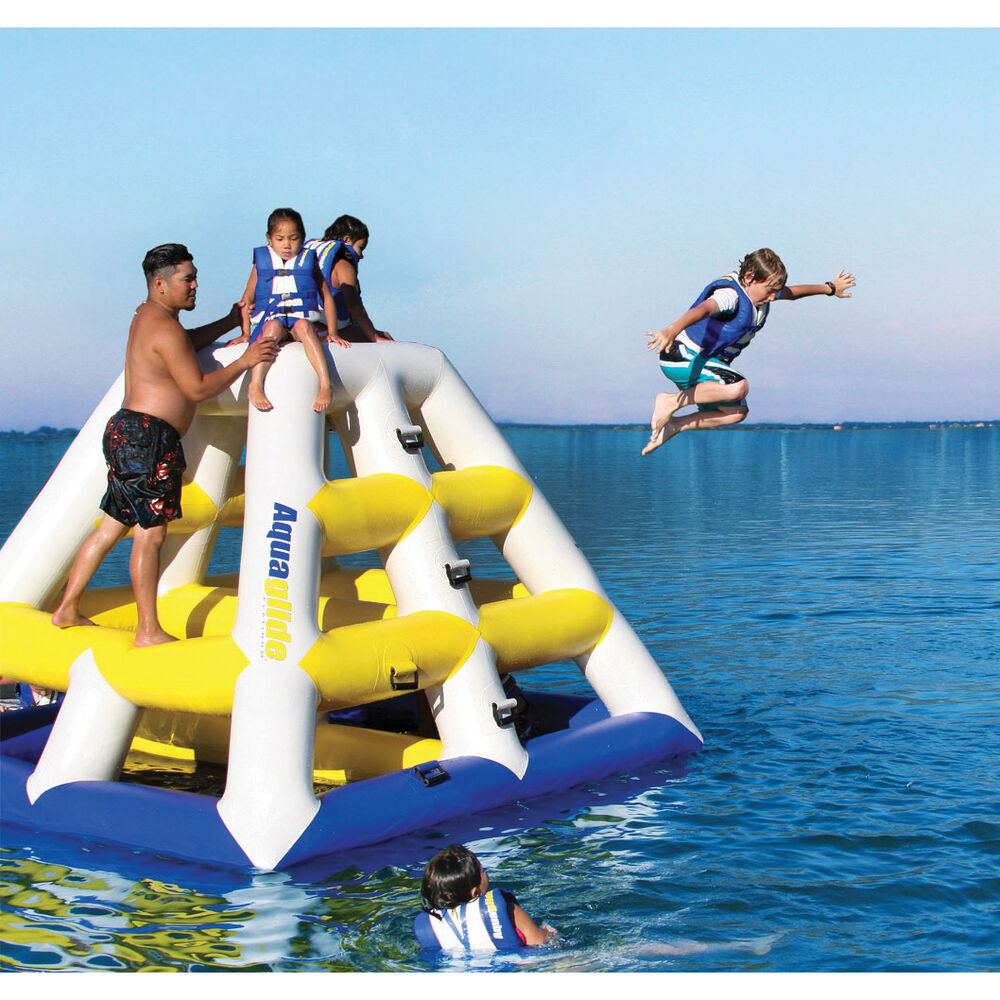 inflatables on lake