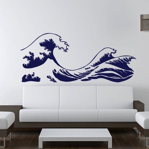 Kanagawa wave wall decal hokusai vinyl