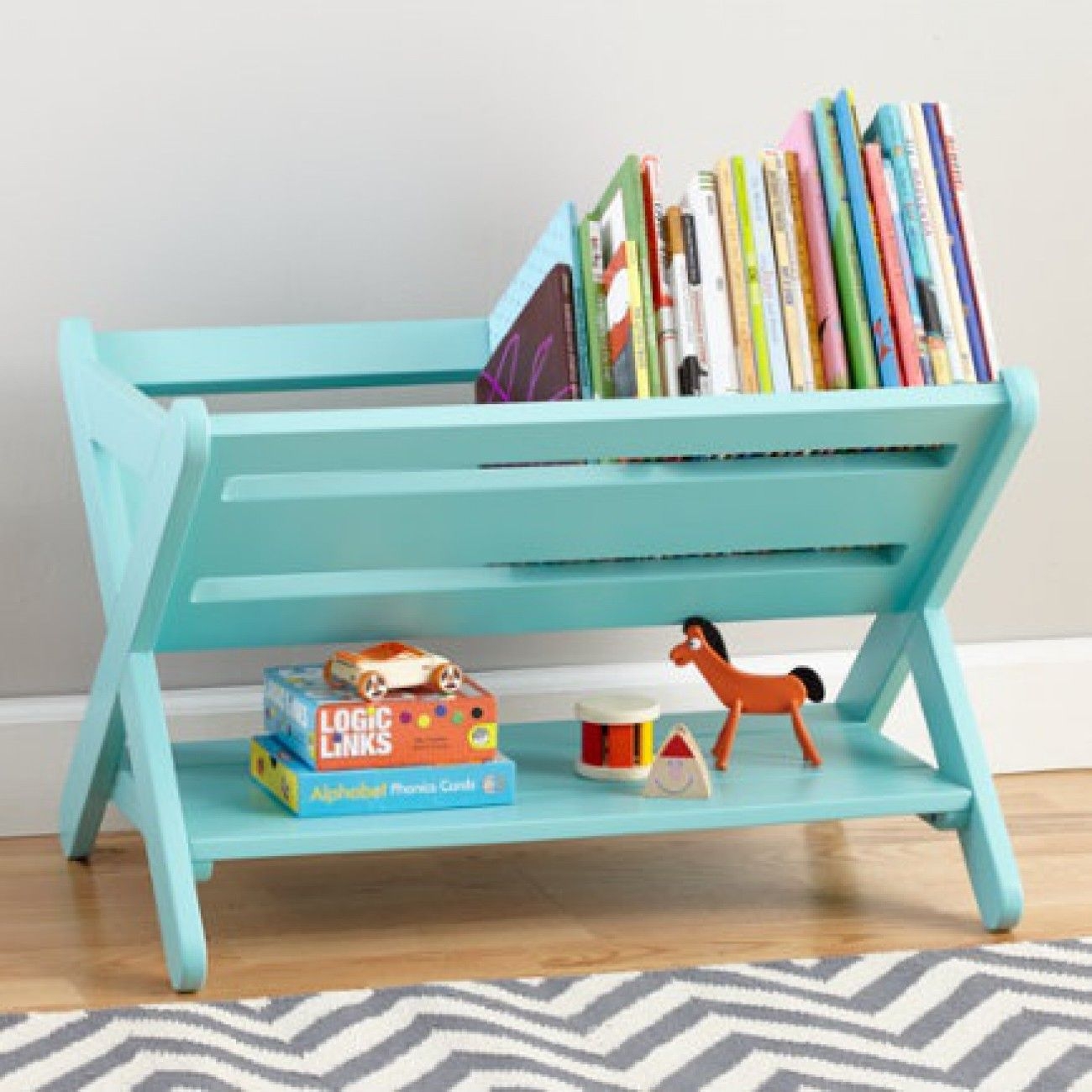 Color : A simple multi-layer storage childrens storage rack XUEZHEN Book Shelf Childrens Nordic wrought iron floor childrens bookshelf library for home office 