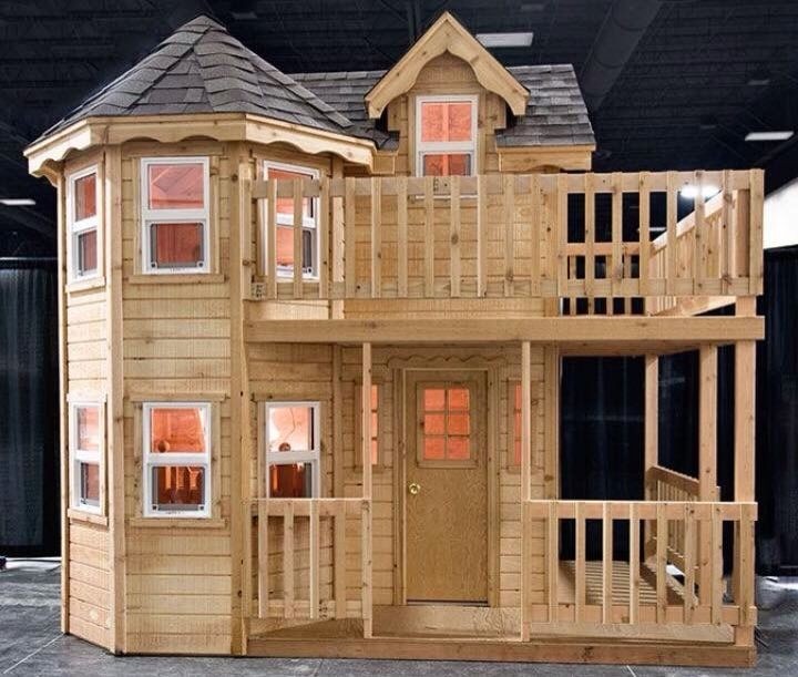 2 story wooden playhouse